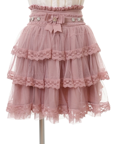 予約商品】はしごリボンギンガムティアードスカパン ｜ LIZ LISA